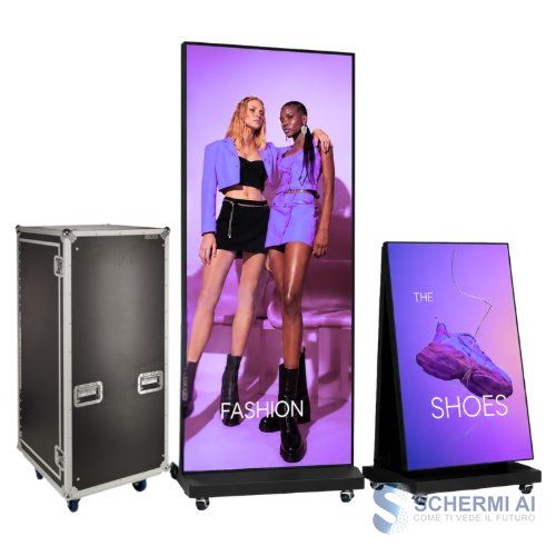 Totem Led Indoor Pieghevole P1.8 Gob 64x192cm + Flightcase